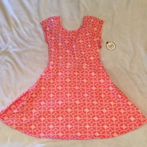 Orange floral mini dress